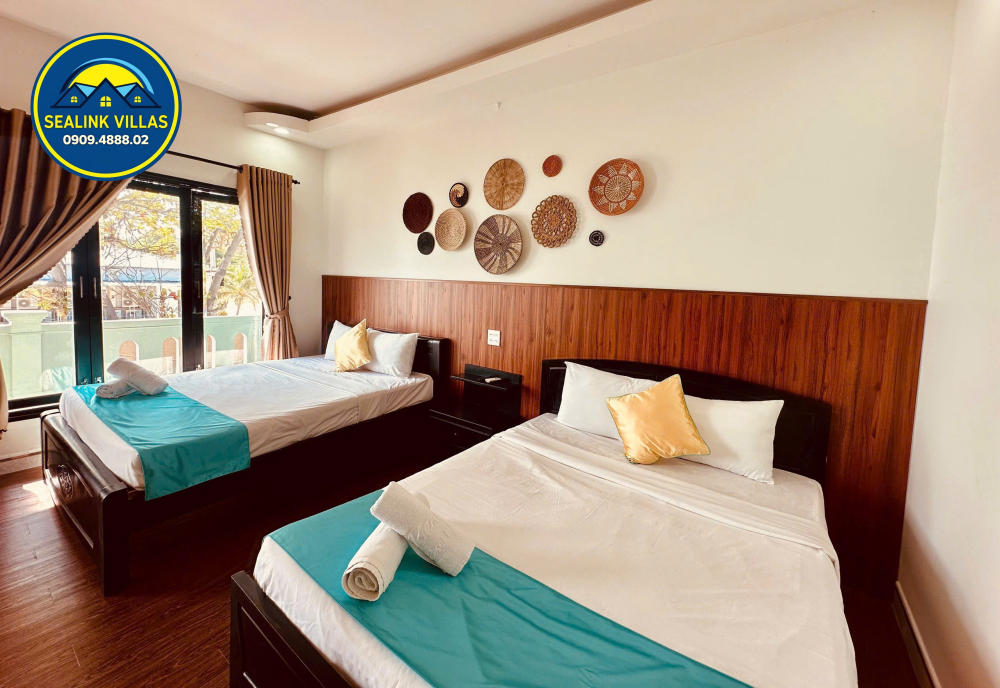 Blue Ocean Villa Mũi Né có tổng cộng 8 phòng ngủ cùng 14 giường đôi nên rất phù hợp cho các đoàn đông người.